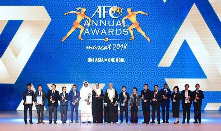 亚足联年度颁奖揭晓 中国足球获三重量级奖项认可